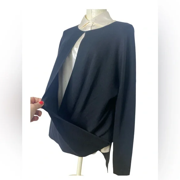 DEREK LAM 70%CASHMERE 30% SILK WRAP SWEATER BLACK SIZE M PRISTINE CONDITION